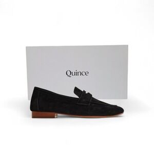 Quince 8 NWB Italian Suede Penny Loafer Slip-ons Shoes Black - May Fit Narrow